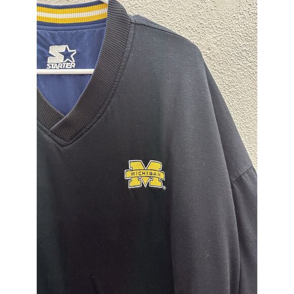 Starter Windbreaker Size XXL Michigan Wolverines Reversible Sweatshirt Pullover - Picture 14 of 16